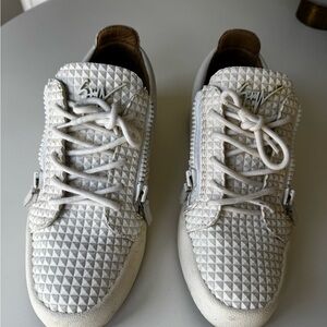 Giuseppe Zanotti White Textured Sneakers